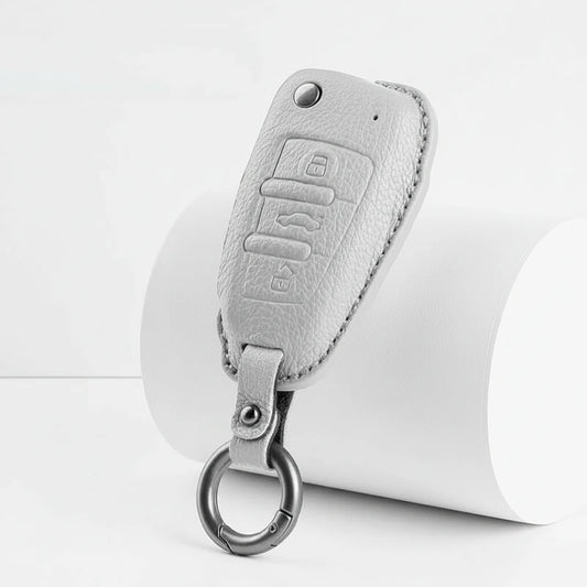 Audi Goatskin Key Fob Cover – Folding 3-Button Key - White