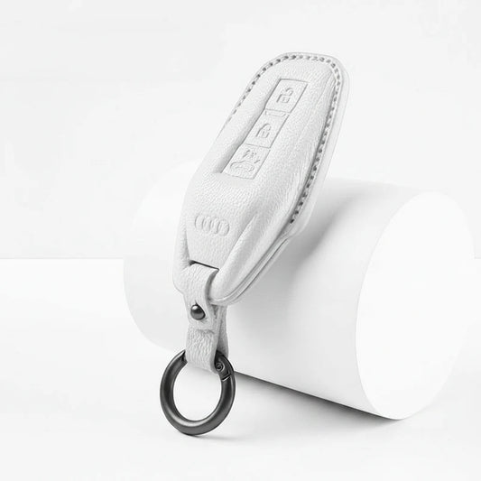 Audi Goatskin Key Fob Cover - Shield Smart Key - White