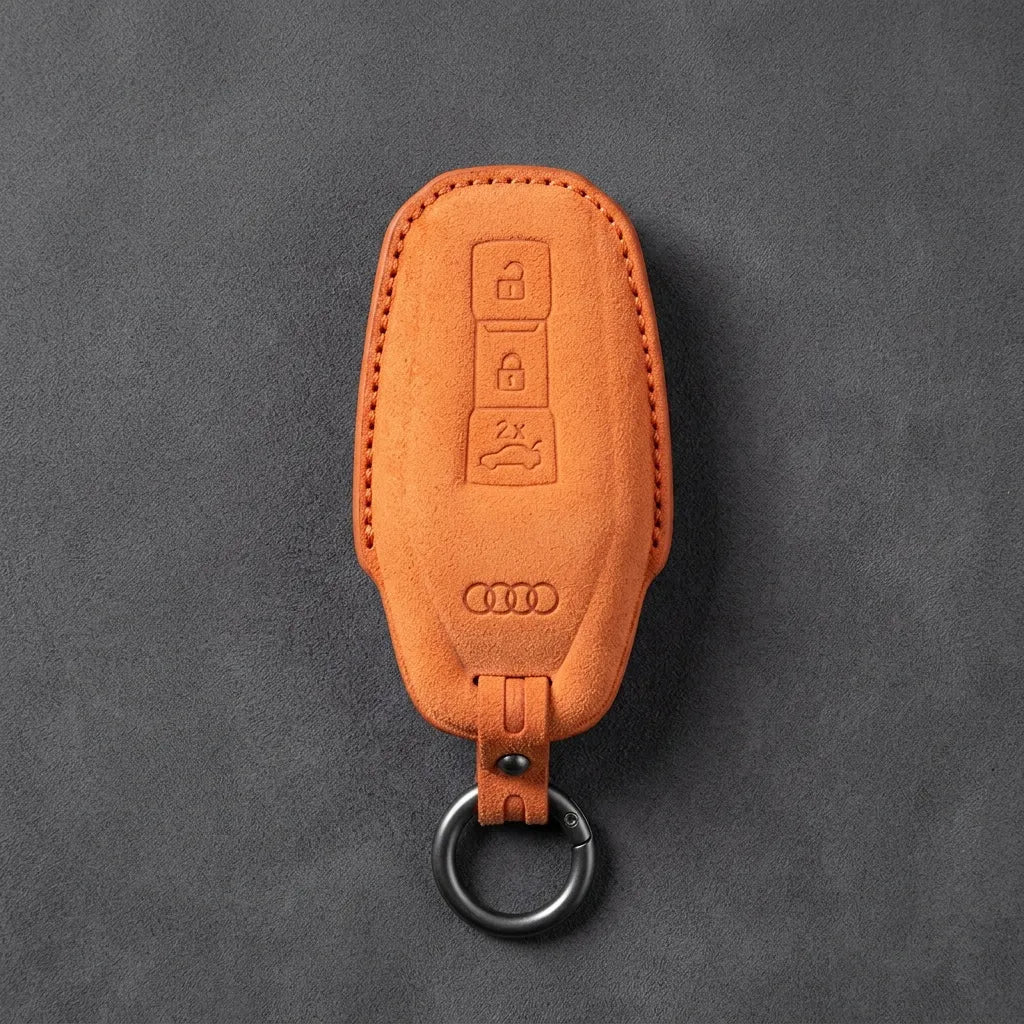 Audi Hand - Stitched Alcantara Key Fob Cover – Shield Smart Key - Orange