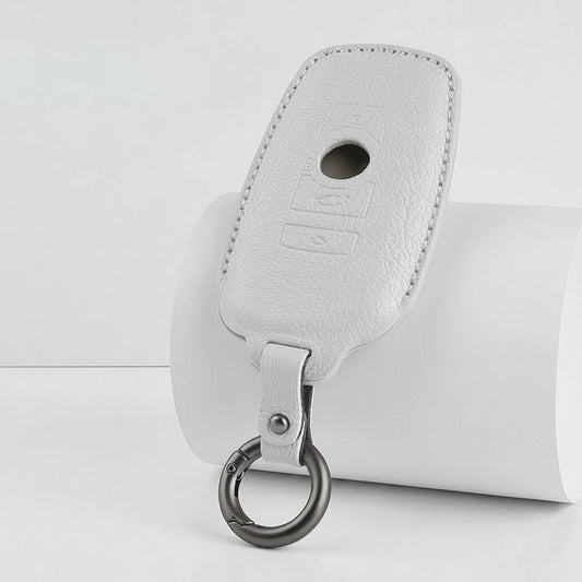 BMW Goatskin Key Fob Cover - Symmetric Smart Fob - White