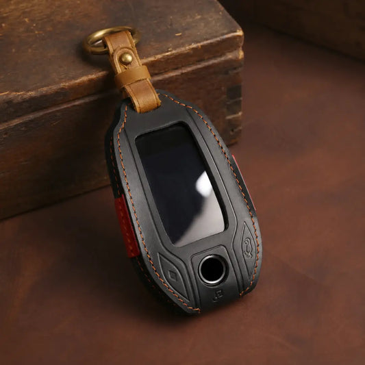 BMW Hand-Crafted Leather Key Fob Cover – Display Key Black
