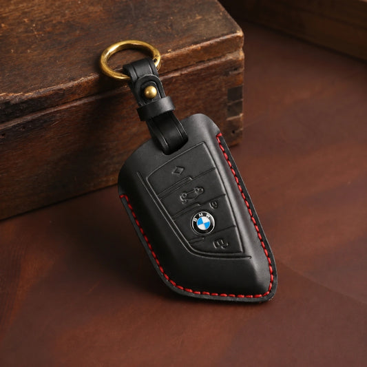 BMW Hand-Crafted Leather Key Fob Cover – Wide-Slot Blade Type A Black