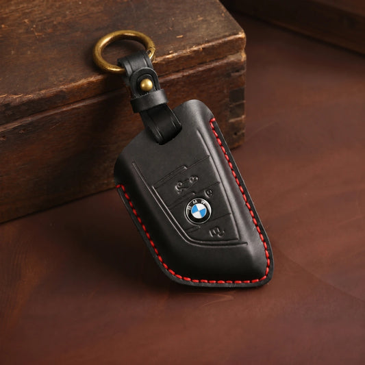 BMW Hand-Crafted Leather Key Fob Cover – Wide-Slot Blade Type B Black