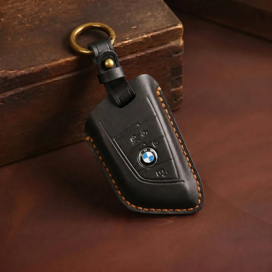 BMW ハンドクラフト レザー キーフォブカバー – ワイドスロット ブレード(キータイプB・ブラック)