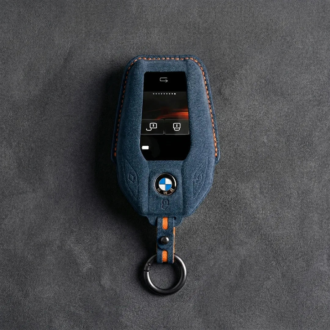 BMW Hand - Stitched Alcantara Key Fob Cover – Display Key - Cobalt blue