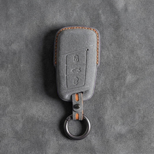 Cupra Hand - Stitched Alcantara Key Fob Cover – Chrome - Top Smart Key - Dark gray