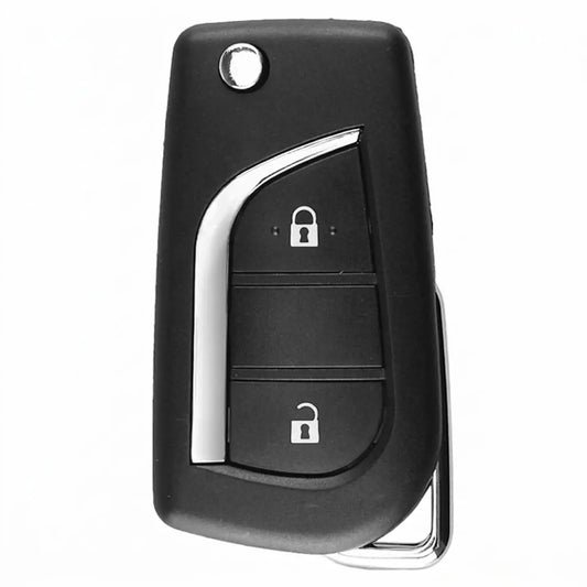 Original Toyota geometric 2-button flip key without a cover