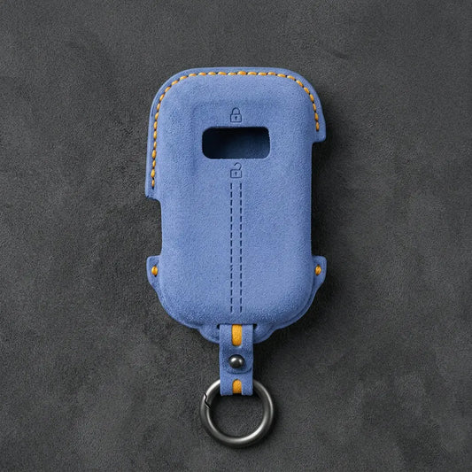 Zeekr Hand-Stitched Alcantara Key Fob Cover - Crystal Smart Key - Cornflower Blue