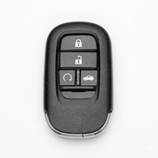 Honda Hand - Stitched Alcantara Key Fob Cover - Smart Key 4 - Button - Dark charcoal
