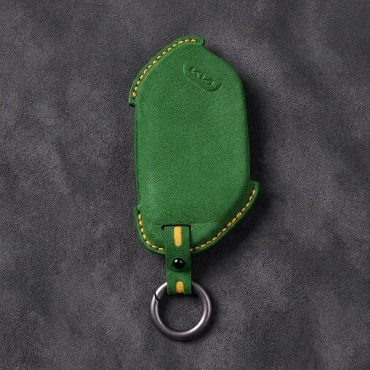Kia Hand-Stitched Alcantara Key Fob Cover - Angular Smart Key - Grass Green