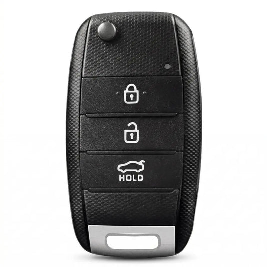 Kia Hand - Stitched Alcantara Key Fob Cover – Flip Key 3 - Button - Dark charcoal