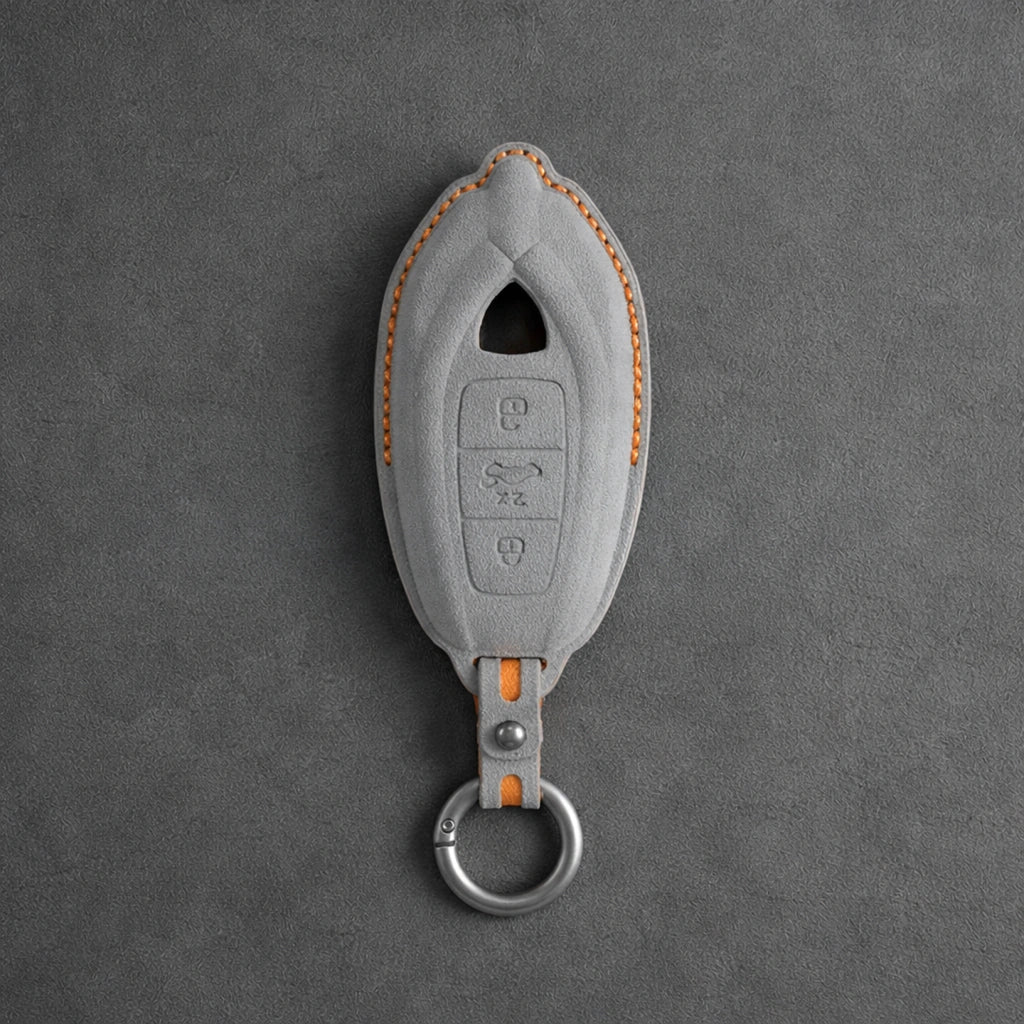 Lamborghini Urus Hand - Stitched Alcantara Key Fob Cover - Dark gray