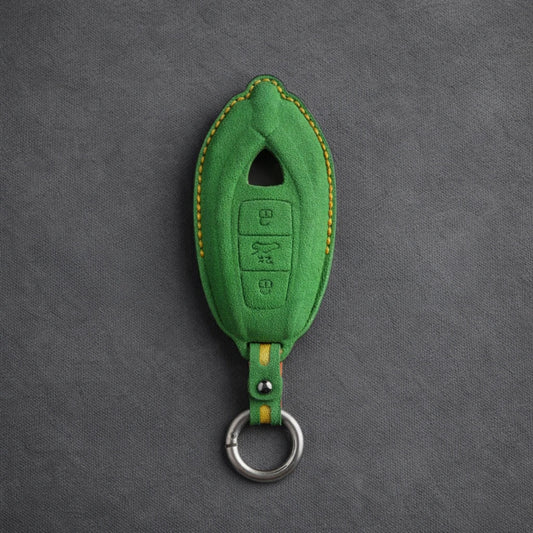 Lamborghini Urus Hand - Stitched Alcantara Key Fob Cover - Grass green