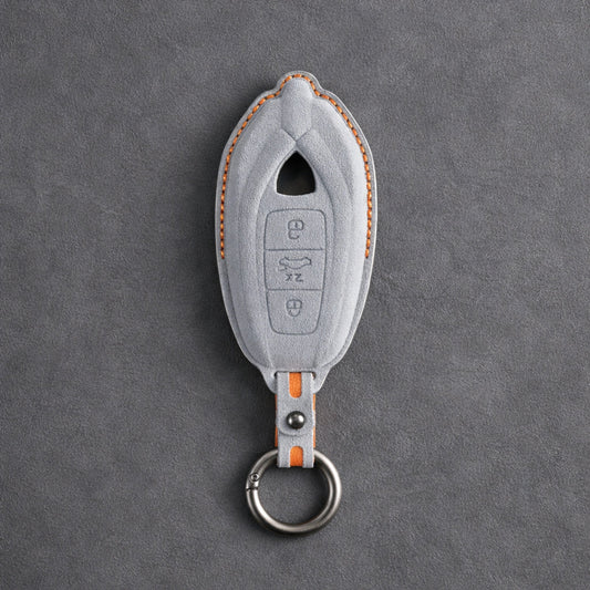 Lamborghini Urus Hand - Stitched Alcantara Key Fob Cover - White