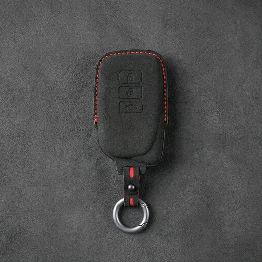 Lexus Hand - Stitched Alcantara Key Fob Cover – Asymmetric 3 - Button - Dark charcoal