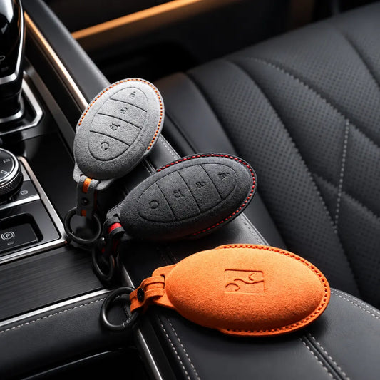 Luxury Alcantara Key Fob Trio For BYD
