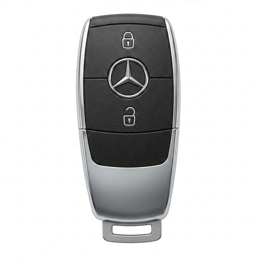 Mercedes - Benz Alcantara Key Fob – Contemporary 2 - Button - White