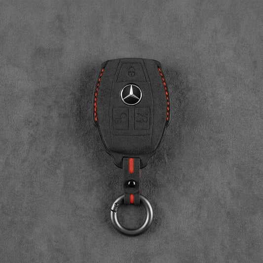 Mercedes - Benz Alcantara Key Fob Cover – Ignition Insert Style - Dark charcoal