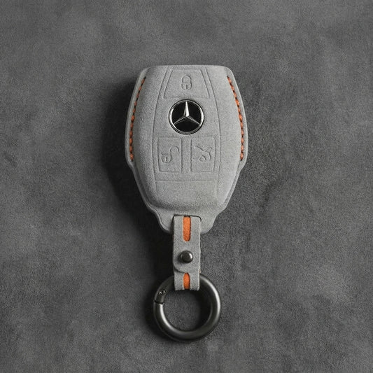 Mercedes - Benz Alcantara Key Fob Cover – Ignition Insert Style - White