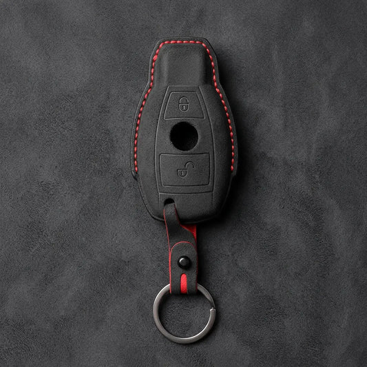 Mercedes-Benz Alcantara Key Fob Cover – Push Start / Keyless Go 2-Button - Dark Charcoal