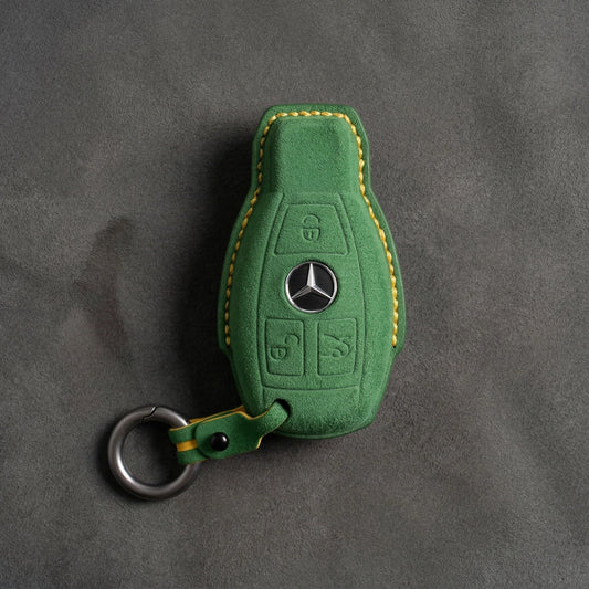 Mercedes - Benz Alcantara Key Fob Cover – Push Start / Keyless Go - Grass green