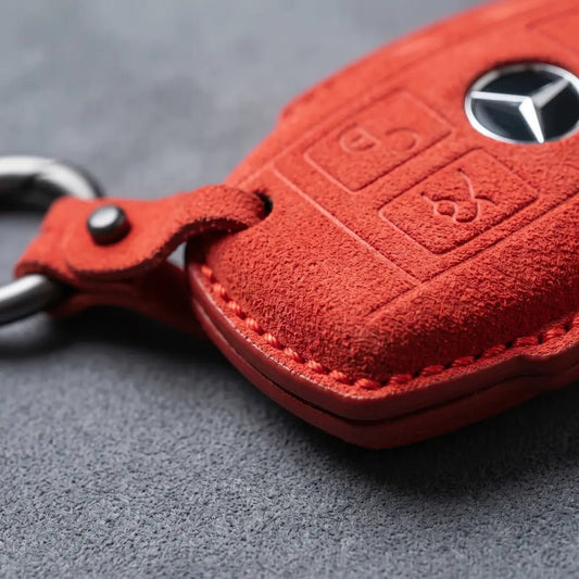 Mercedes - Benz Alcantara Key Fob Cover – Push Start / Keyless Go - Red