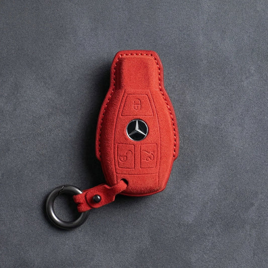 Mercedes - Benz Alcantara Key Fob Cover – Push Start / Keyless Go - Red
