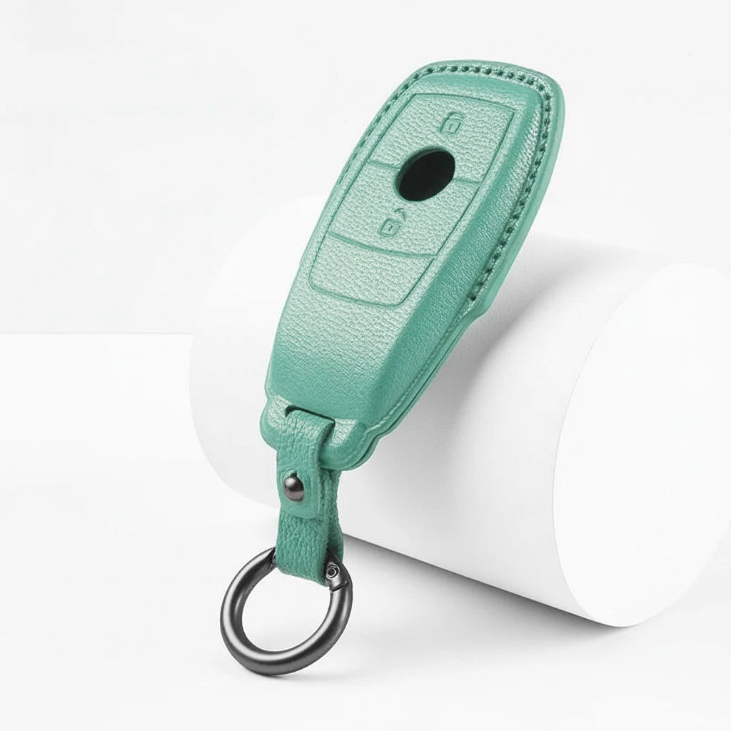 Mercedes-Benz Goatskin Key Fob Cover – Contemporary 2-Button - Cyan