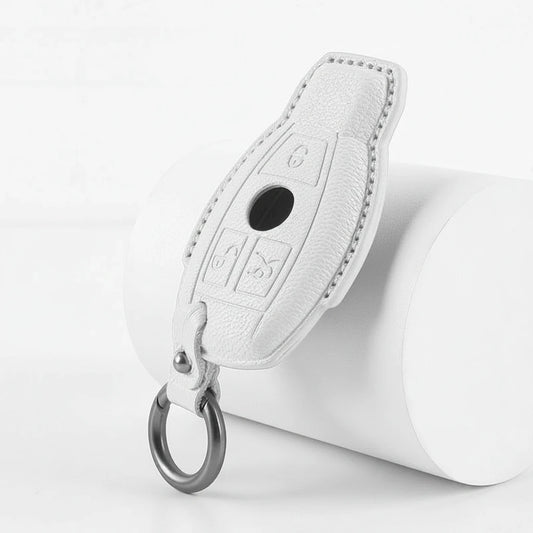 Mercedes-Benz Goatskin Key Fob Cover – Push Start / Keyless Go - White