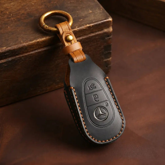 Mercedes - Benz Hand - Crafted Leather Key Fob Cover – Contemporary 3 - Button - Black