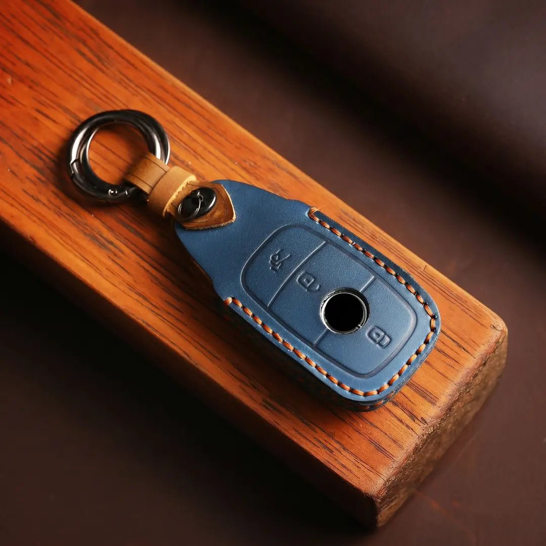 Mercedes - Benz Hand - Crafted Leather Key Fob Cover – Teardrop - Red