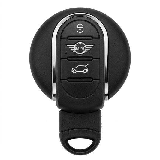 Mini Cooper Hand - Stitched Alcantara Key Fob Cover – Circular Smart Key - Dark charcoal