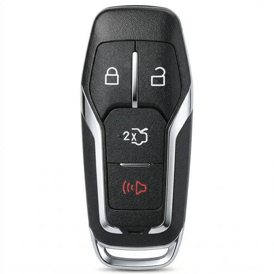 Mustang Hand - Stitched Alcantara Key Fob Cover – 4 - Button Shield - Dark charcoal