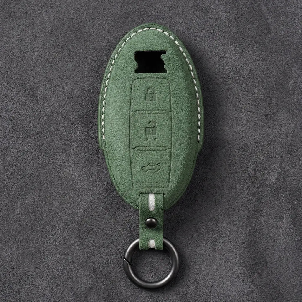 Nissan Hand-Stitched Alcantara Key Fob Cover – GT-R R35 - Dark Green