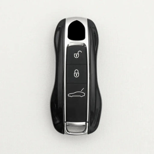 Porsche Hand - Stitched Alcantara Key Fob Cover - Signature Car - Shape - White