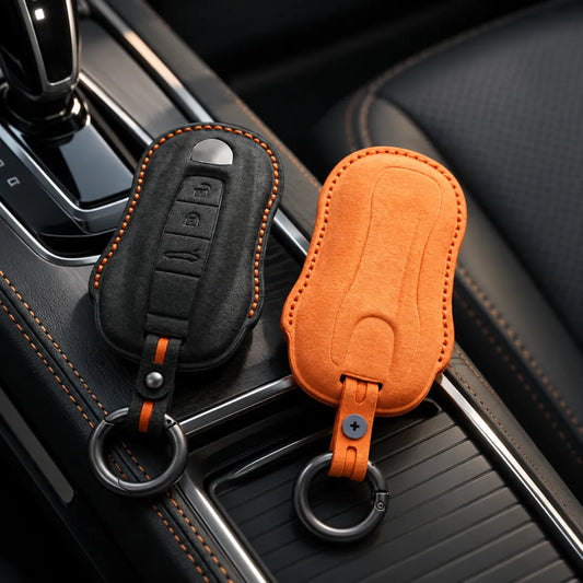 Premium Porsche Key Fobs On Luxury Console