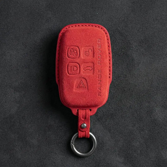 Range Rover Hand Stitched Alcantara Key Fob Cover Block 5 Button Red