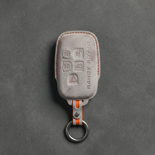 Range Rover Hand - Stitched Alcantara Key Fob Cover - Block 5 - Button - White
