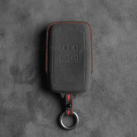 Renault Hand - Stitched Alcantara Key Fob Cover - Smart Card 4 - Button - Dark charcoal