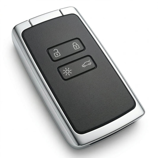 Renault Hand - Stitched Alcantara Key Fob Cover - Smart Card 4 - Button - Dark charcoal
