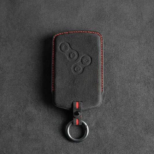 Renault Hand - Stitched Alcantara Key Fob Cover – Smart Key Card - Dark charcoal