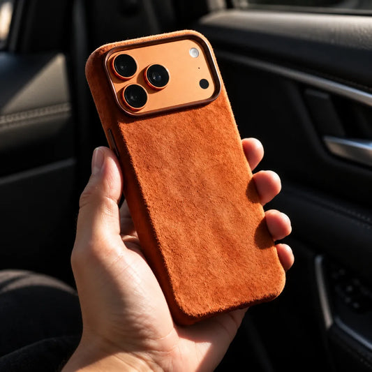 Sunlit Orange Alcantara Phone Case