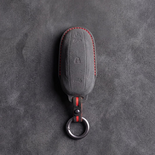 Tesla Hand - Stitched Alcantara Key Fob Cover - Model S/X - Dark charcoal