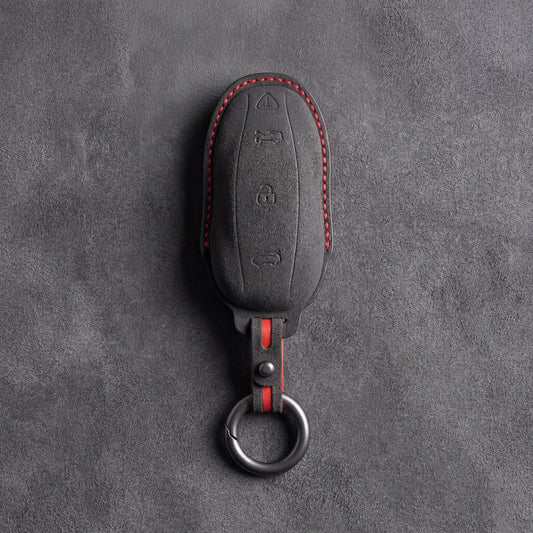 Tesla Hand - Stitched Alcantara Key Fob Cover - Model Y/3 - Dark charcoal