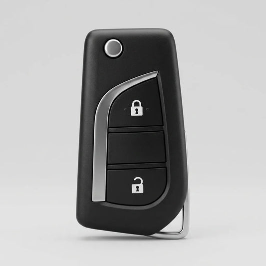 Toyota Hand - Stitched Alcantara Key Fob Cover – Geometric Flip Key 2 - Button - Dark charcoal
