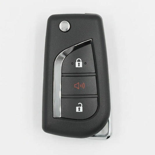 Toyota Hand - Stitched Alcantara Key Fob Cover – Geometric Panic Flip Key - Dark charcoal