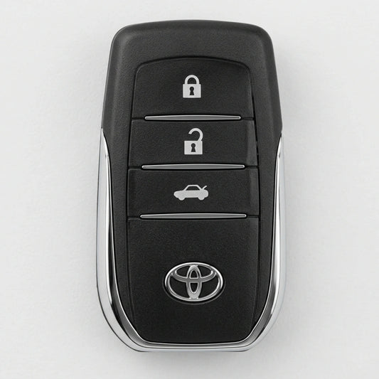 Toyota Hand - Stitched Alcantara Key Fob Cover - Wedge 3 - Button - White