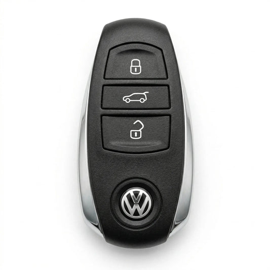Volkswagen Hand - Stitched Alcantara Key Fob Cover – Tapered Smart Key - Dark charcoal