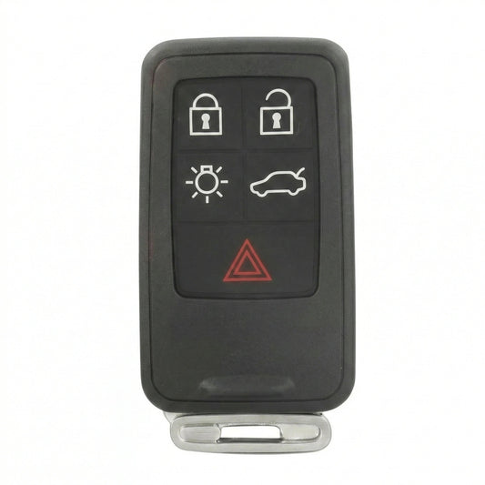 Volvo Hand - Stitched Alcantara Key Fob Cover - Rectangular 5 - Button - White