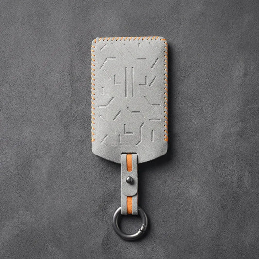 Zeekr Hand-Stitched Alcantara Key Fob Cover – Card Key - White